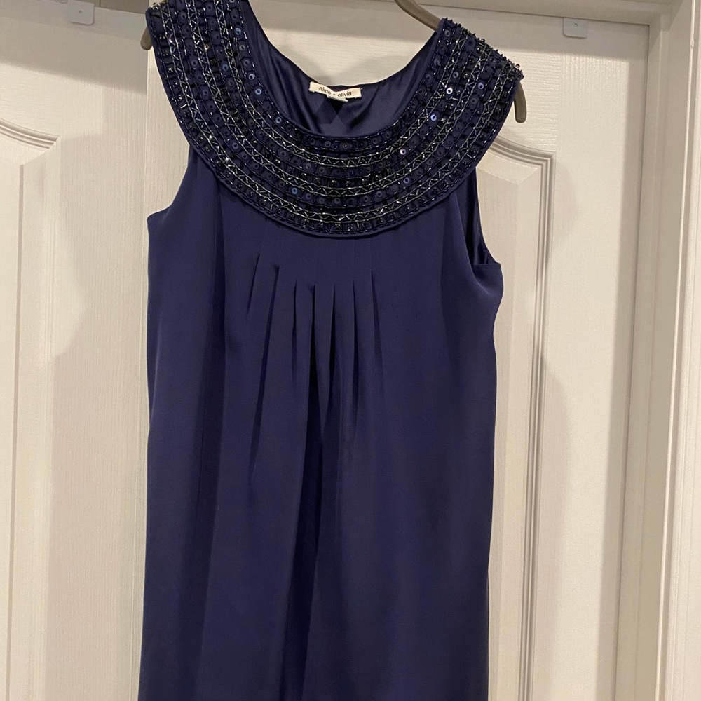 Alice and Olivia beaded neck short dress/ top!